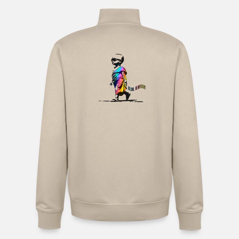 Be Cool Be Different - Unisex Organic Zip Sweatshirt von Stanley/Stella - Cremebeige