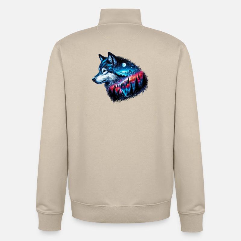 Loup - Sweat zippé unisexe en coton bio Stanley/Stella - beige crème