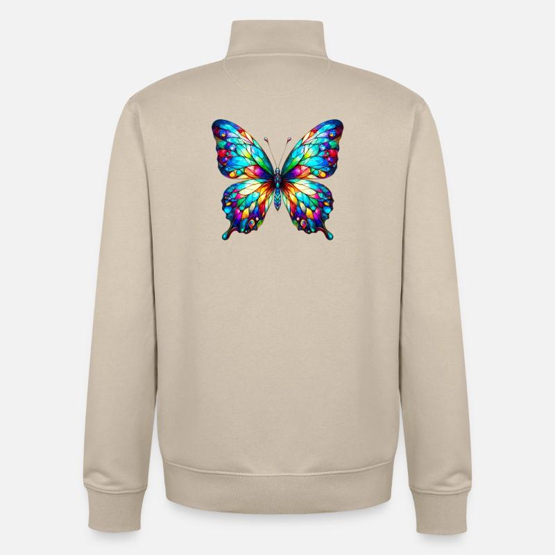 Papillon - Sweat zippé unisexe en coton bio Stanley/Stella - beige crème