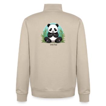 Inner Peace – Meditierender Panda - Unisex Organic Zip Sweatshirt von Stanley/Stella - Cremebeige - Hinten - AI Model Male 185 dark (185cm)