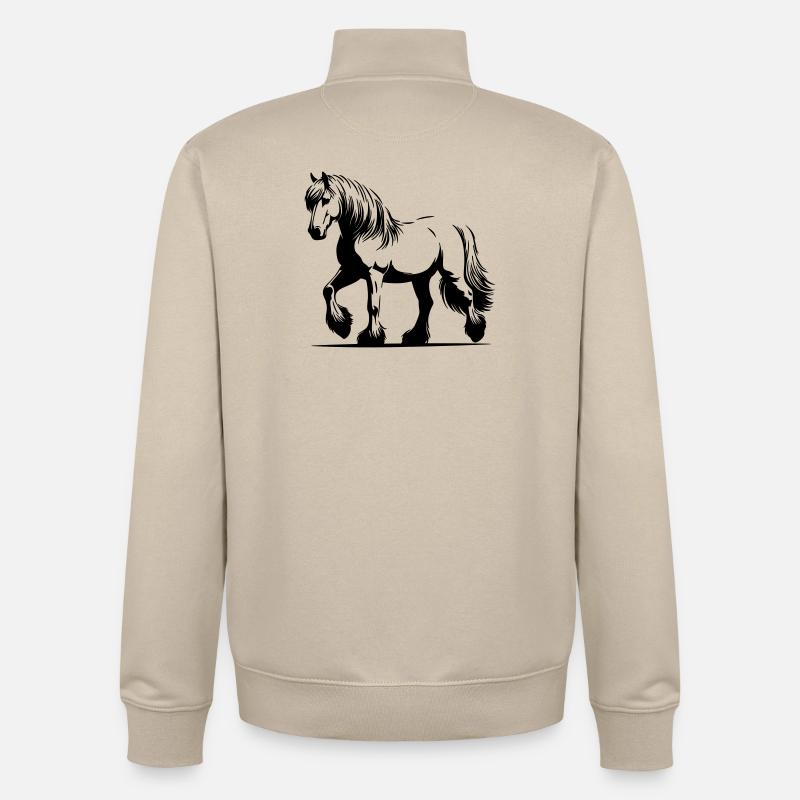 Haflinger de cheval - Sweat zippé unisexe en coton bio Stanley/Stella - beige crème