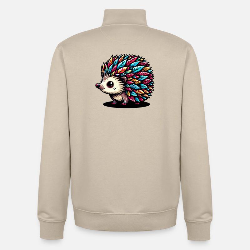 Hérisson - Sweat zippé unisexe en coton bio Stanley/Stella - beige crème