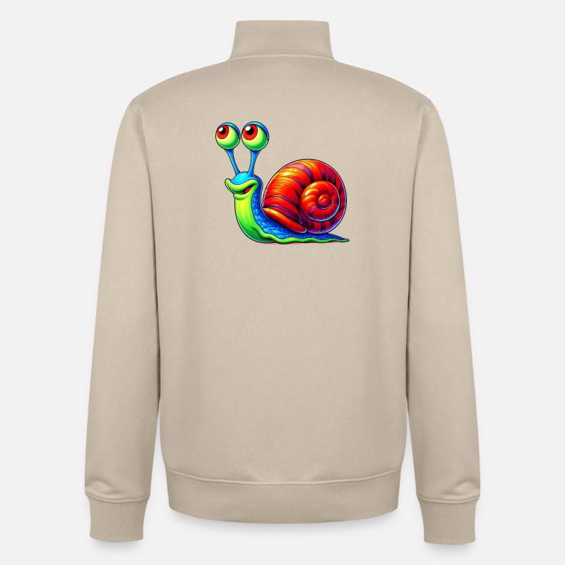Escargot - Sweat zippé unisexe en coton bio Stanley/Stella - beige crème