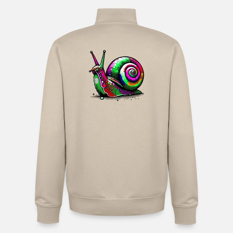 Escargot - Sweat zippé unisexe en coton bio Stanley/Stella - beige crème