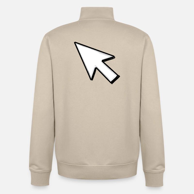 Cursor: Click me! - Unisex Organic Zip Sweatshirt by Stanley/Stella - desert dust