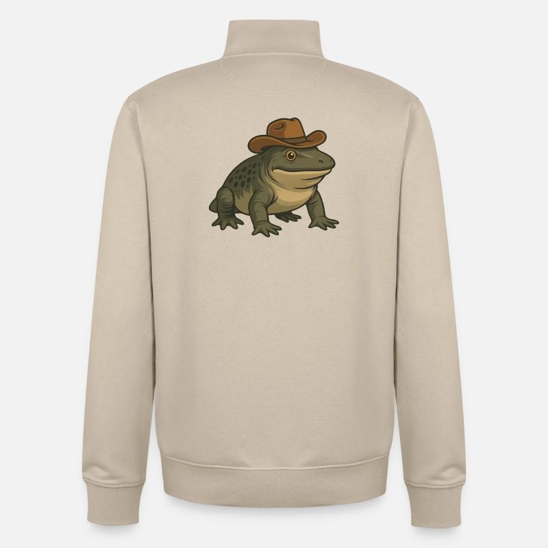 Urzeitliches Amphibium Cartoon Texas Evolution - Unisex Organic Zip Sweatshirt von Stanley/Stella - Cremebeige