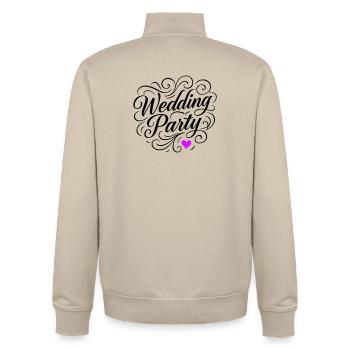 Fête de mariage Fête de mariage - Sweat zippé unisexe en coton bio Stanley/Stella - beige crème - Dos - AI Model Male 185 dark (185cm)