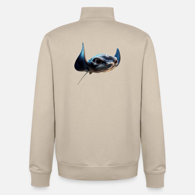 Manta Rochen Teufelsrochen Stachelrochen Taucher - Unisex Organic Zip Sweatshirt von Stanley/Stella - Cremebeige