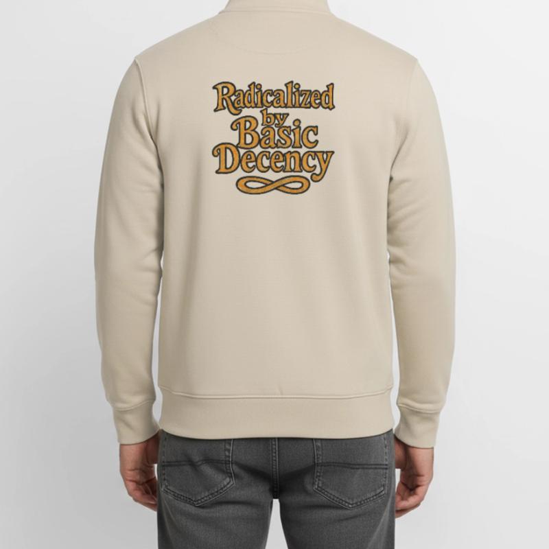 Radicalized by Basic Decency Unisex Organic Zip Sweatshirt by Stanley/Stella