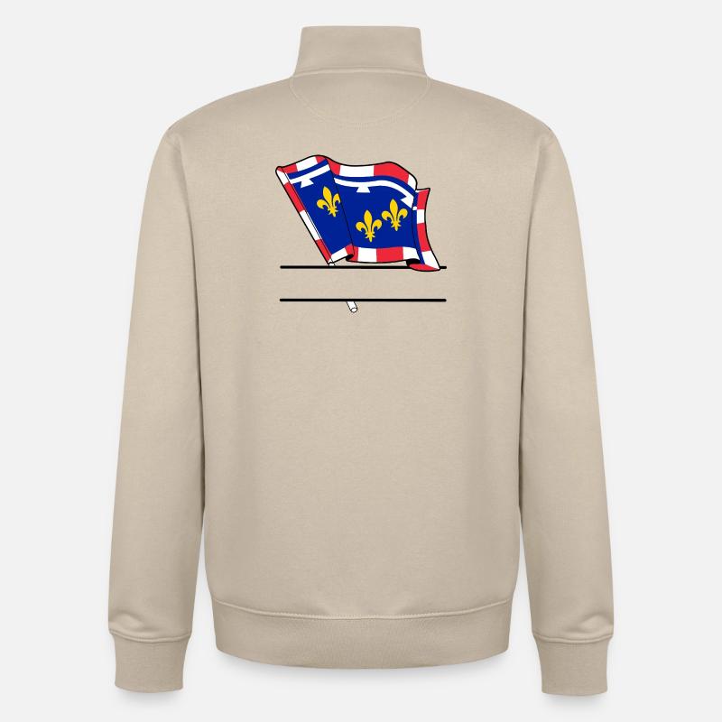 Espace d’écriture Centre-Val de Loire - Sweat zippé unisexe en coton bio Stanley/Stella - beige crème