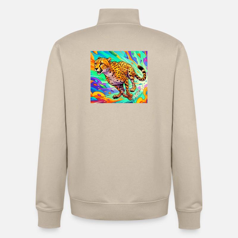 guépard - Sweat zippé unisexe en coton bio Stanley/Stella - beige crème