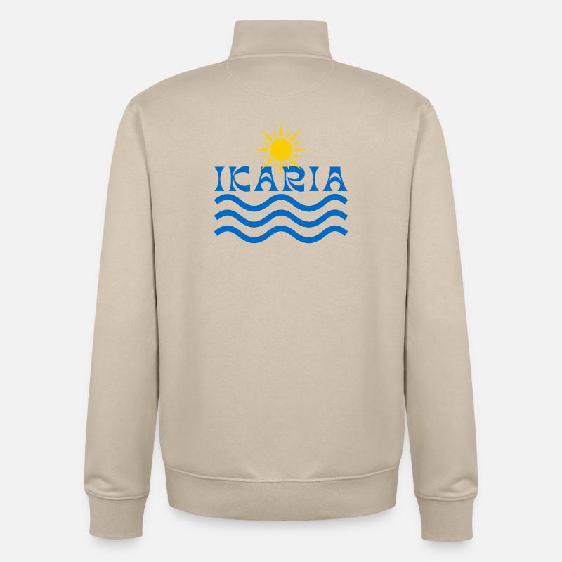 Ikaria Sun & Waves - Unisex Organic Zip Sweatshirt by Stanley/Stella - desert dust