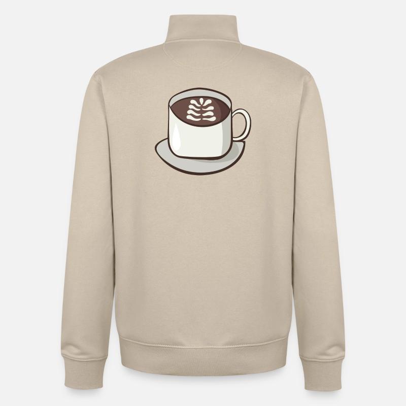 Cappuccino - Sweat zippé unisexe en coton bio Stanley/Stella - beige crème