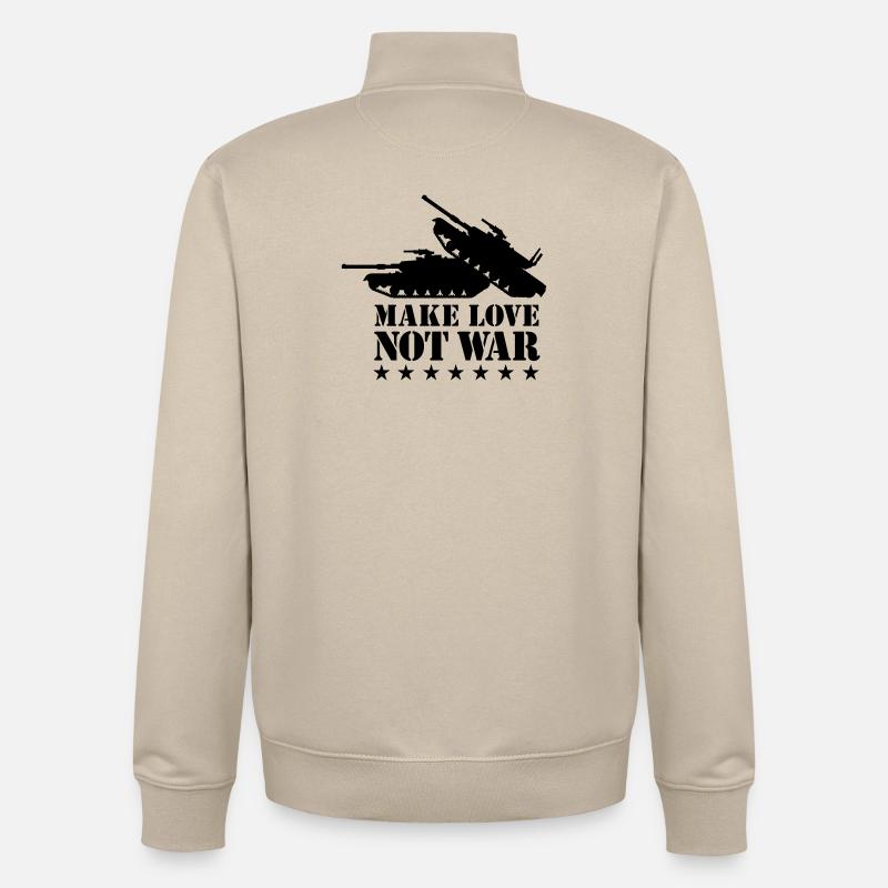 Make love not war 1clr - Unisex Organic Zip Sweatshirt von Stanley/Stella - Cremebeige
