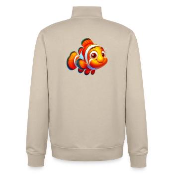 Clownfische - Unisex Organic Zip Sweatshirt von Stanley/Stella - Cremebeige - Hinten - AI Model Male 185 dark (185cm)