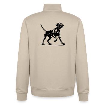 Magyar Vizsla - Unisex Organic Zip Sweatshirt von Stanley/Stella - Cremebeige - Hinten - AI Model Male 185 dark (185cm)