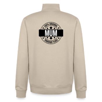 Best Mom - Mother's Day - Unisex Organic Zip Sweatshirt by Stanley/Stella - desert dust - Back - AI Model Male 185 dark (185cm)