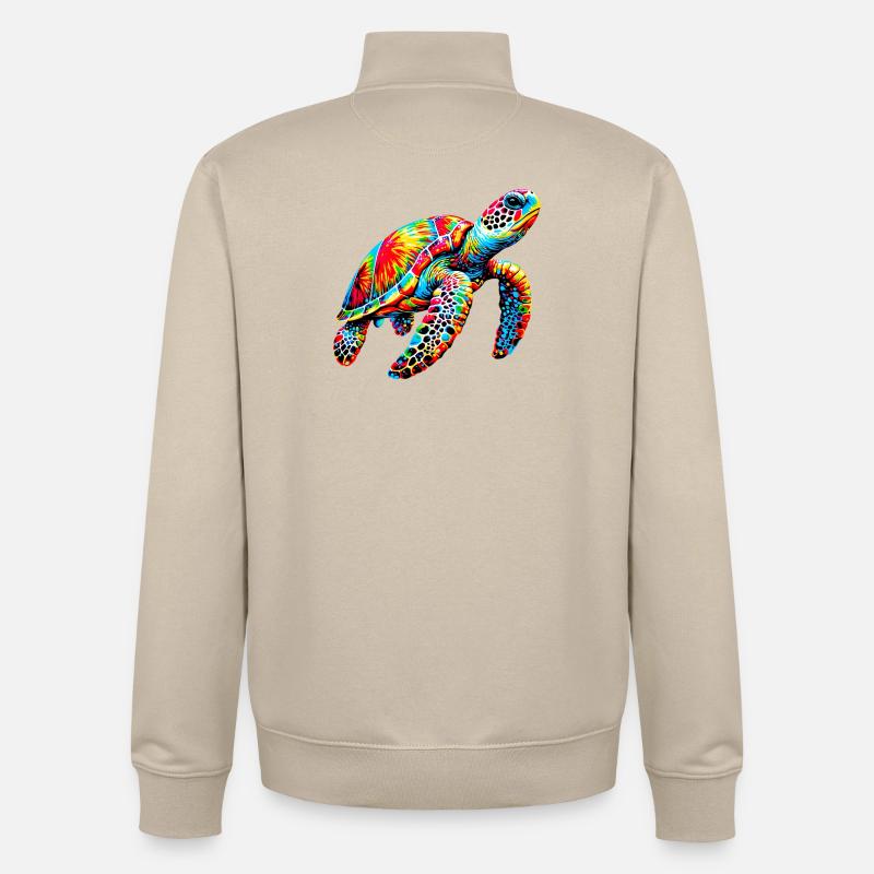 Schildkröte - Unisex Organic Zip Sweatshirt von Stanley/Stella - Cremebeige