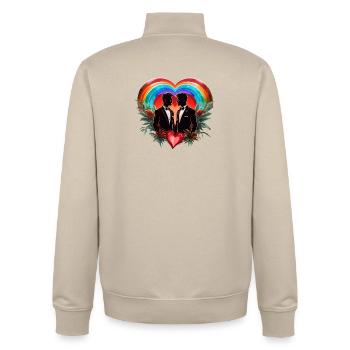 Die Magie des Augenblicks: elegante, fröhliche Silhouetten - Unisex Organic Zip Sweatshirt von Stanley/Stella - Cremebeige - Hinten - AI Model Male 185 dark (185cm)