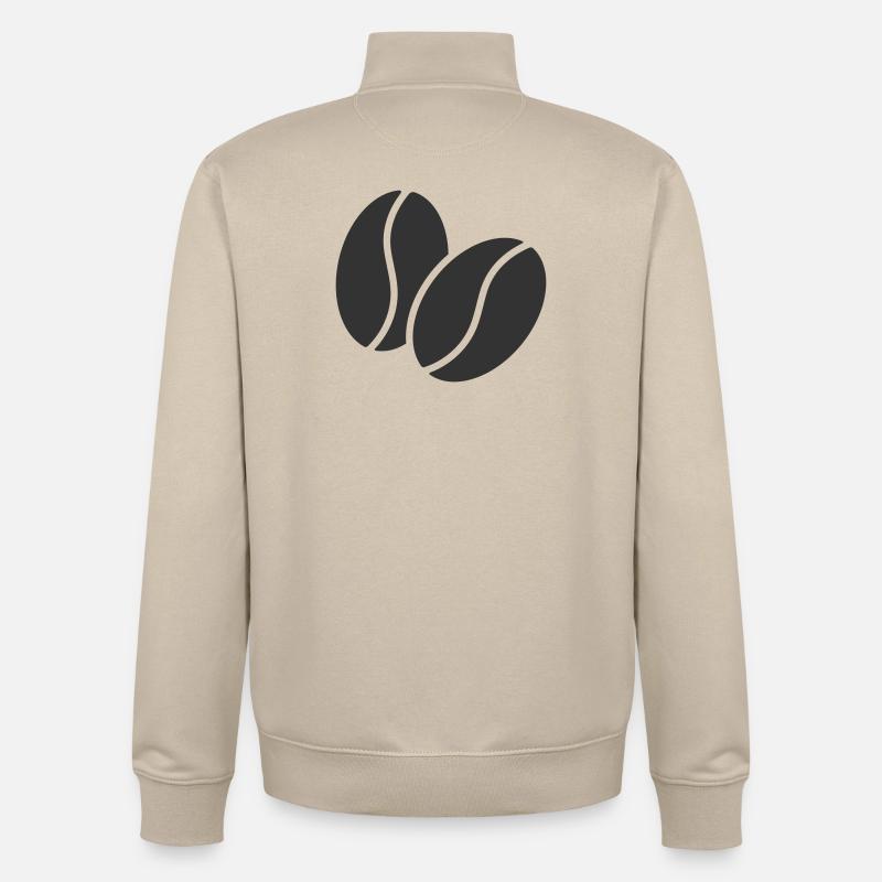 Artistic Coffee Bean Pattern logo icon - Unisex Organic Zip Sweatshirt by Stanley/Stella - desert dust