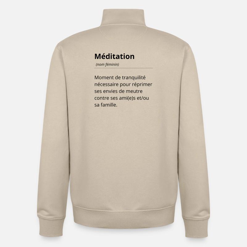 Tee-shirt définition expression- Humour cool top - Sweat zippé unisexe en coton bio Stanley/Stella - beige crème