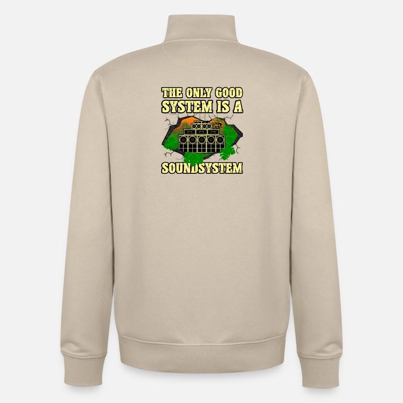 Système de son Dub - Sweat zippé unisexe en coton bio Stanley/Stella - beige crème