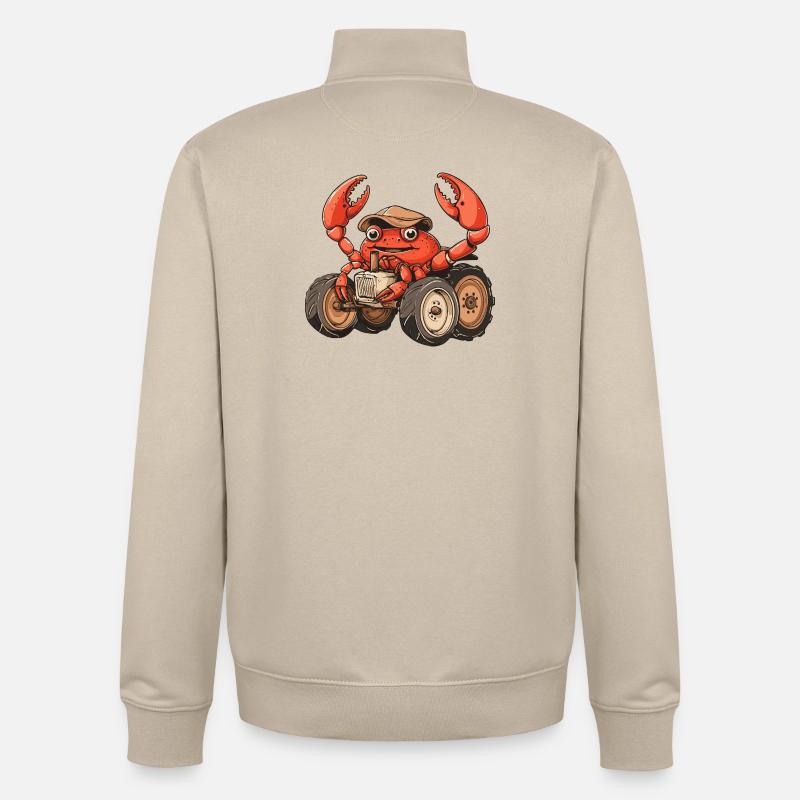 Éleveur de tracteurs crabes crabes - Sweat zippé unisexe en coton bio Stanley/Stella - beige crème
