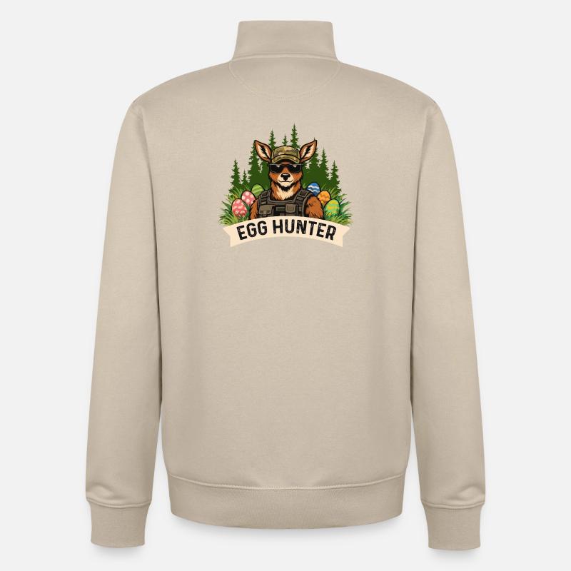 Egg Hunter Osterhase Frühling Eierfärben - Unisex Organic Zip Sweatshirt von Stanley/Stella - Cremebeige