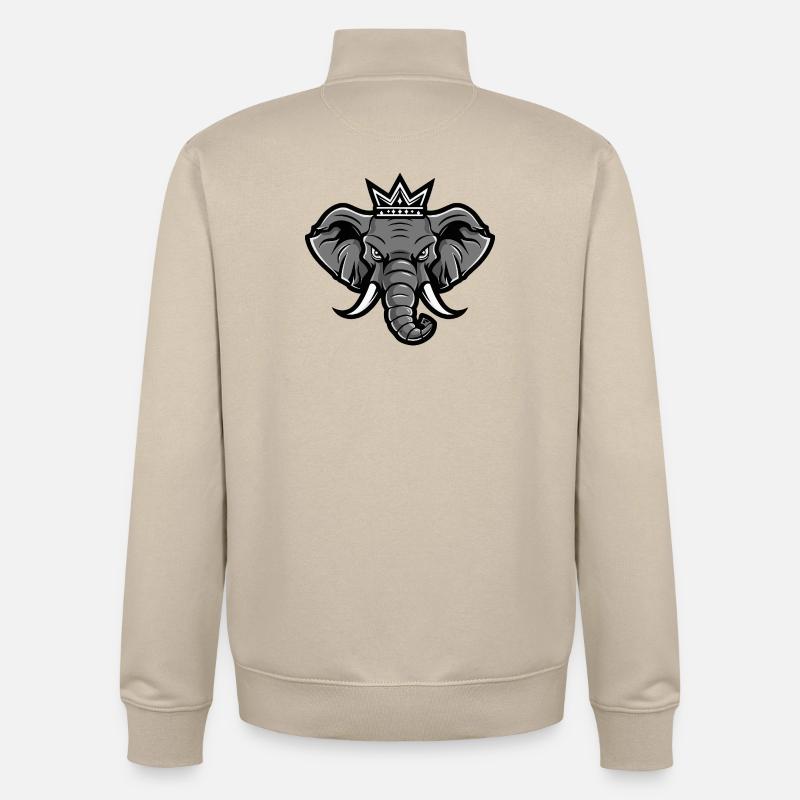 Elefant Kopf Krone - Unisex Organic Zip Sweatshirt von Stanley/Stella - Cremebeige