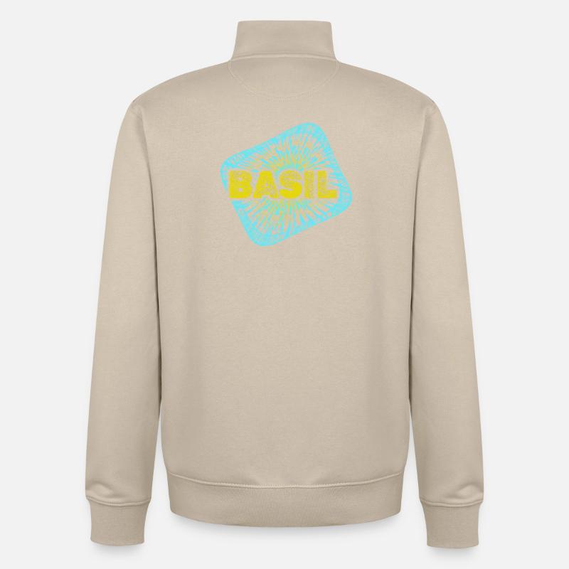 Le basilic comme passe-temps - Sweat zippé unisexe en coton bio Stanley/Stella - beige crème