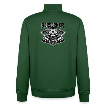 Haches à ours en mode Berserker - Sweat zippé unisexe en coton bio Stanley/Stella - vert bouteille - Dos - AI Model Male 185 dark (185cm)