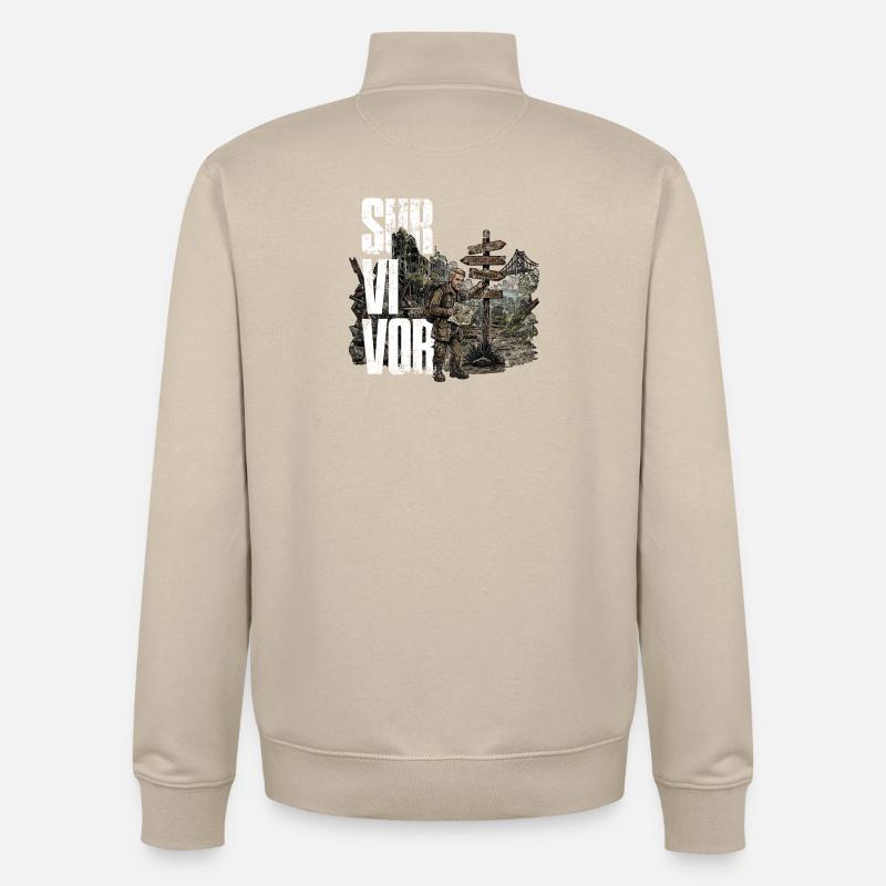 Survivant - Sweat zippé unisexe en coton bio Stanley/Stella - beige crème