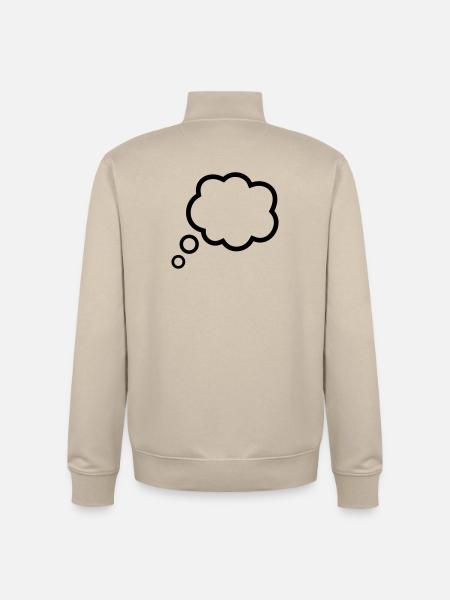Thinking Bubble Comic Pensée Bulle Bulle Pensées - Sweat zippé unisexe en coton bio Stanley/Stella - beige crème