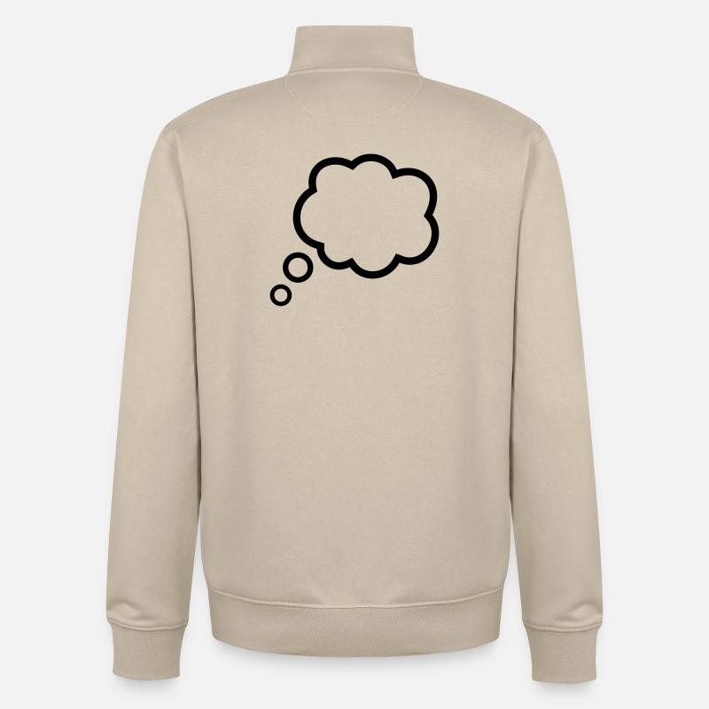 Thinking Bubble Comic Pensée Bulle Bulle Pensées - Sweat zippé unisexe en coton bio Stanley/Stella - beige crème