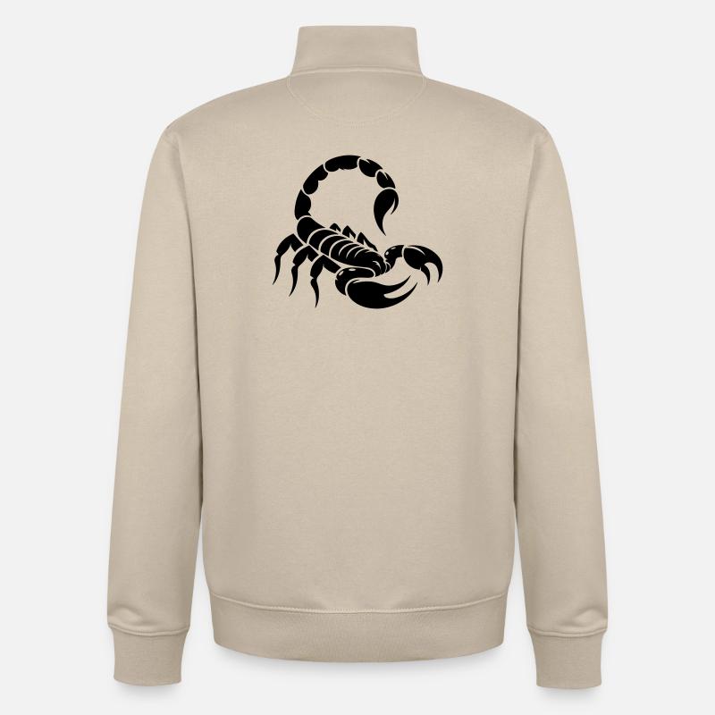 Scorpion 2 - Sweat zippé unisexe en coton bio Stanley/Stella - beige crème