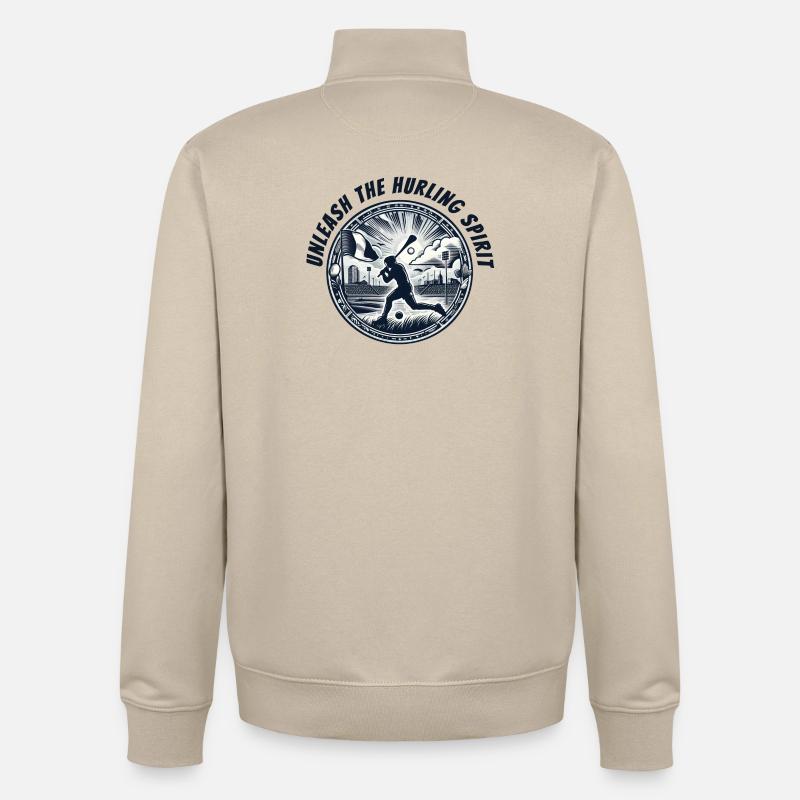 Entfesseln Sie den Hurling-Geist - Unisex Organic Zip Sweatshirt von Stanley/Stella - Cremebeige