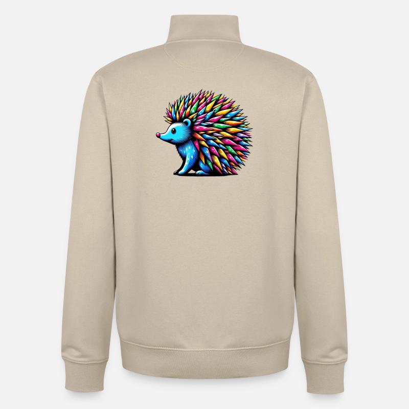 Hérisson - Sweat zippé unisexe en coton bio Stanley/Stella - beige crème