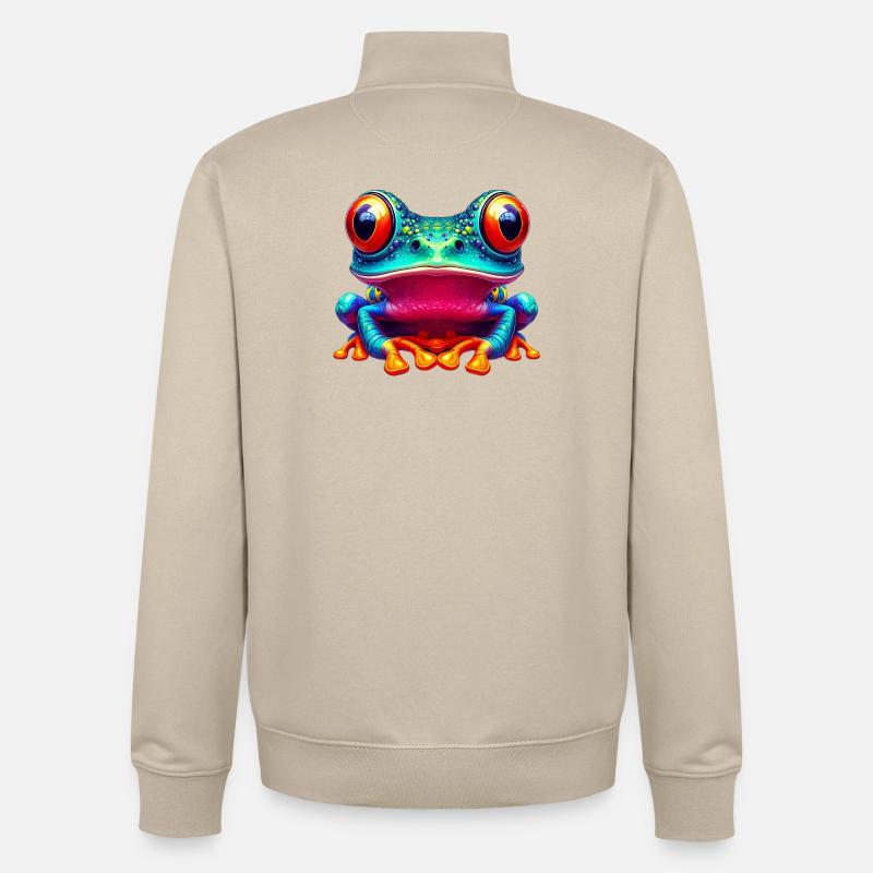 Grenouille - Sweat zippé unisexe en coton bio Stanley/Stella - beige crème
