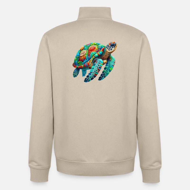 Schildkröte - Unisex Organic Zip Sweatshirt von Stanley/Stella - Cremebeige