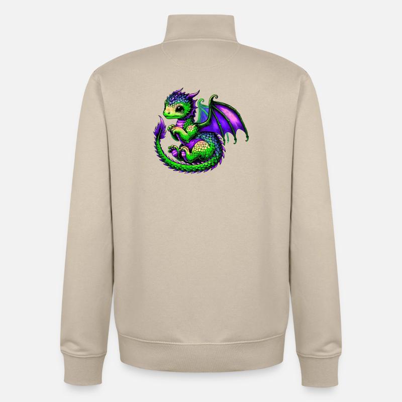 Dragon - Sweat zippé unisexe en coton bio Stanley/Stella - beige crème