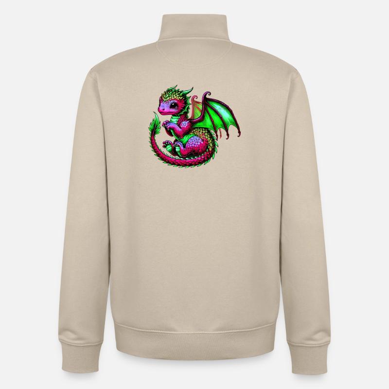 Dragon - Sweat zippé unisexe en coton bio Stanley/Stella - beige crème