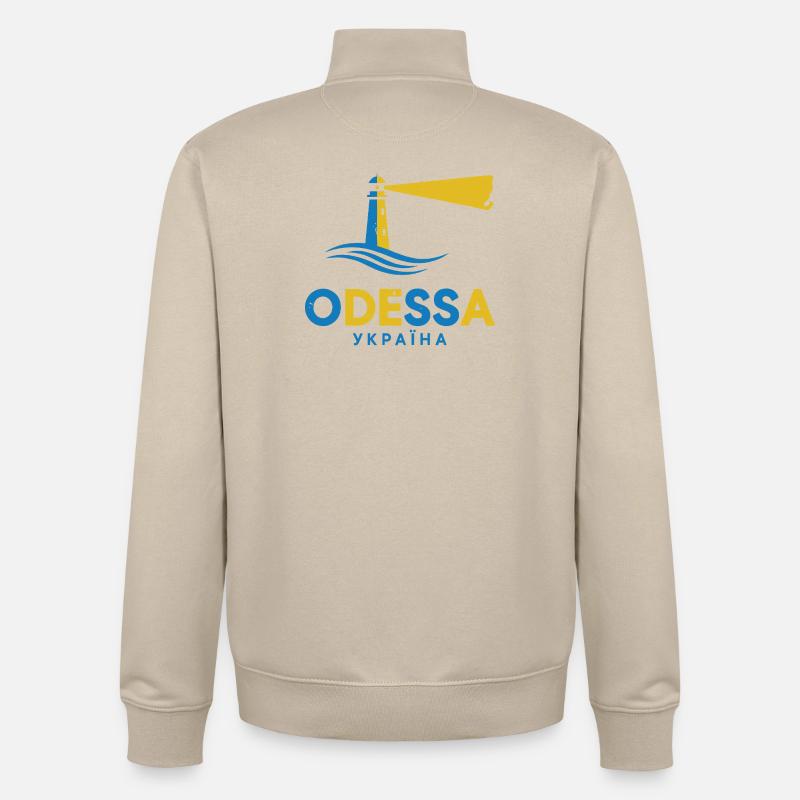 Phare d’Odessa Scène de Nuit Tee - Sweat zippé unisexe en coton bio Stanley/Stella - beige crème
