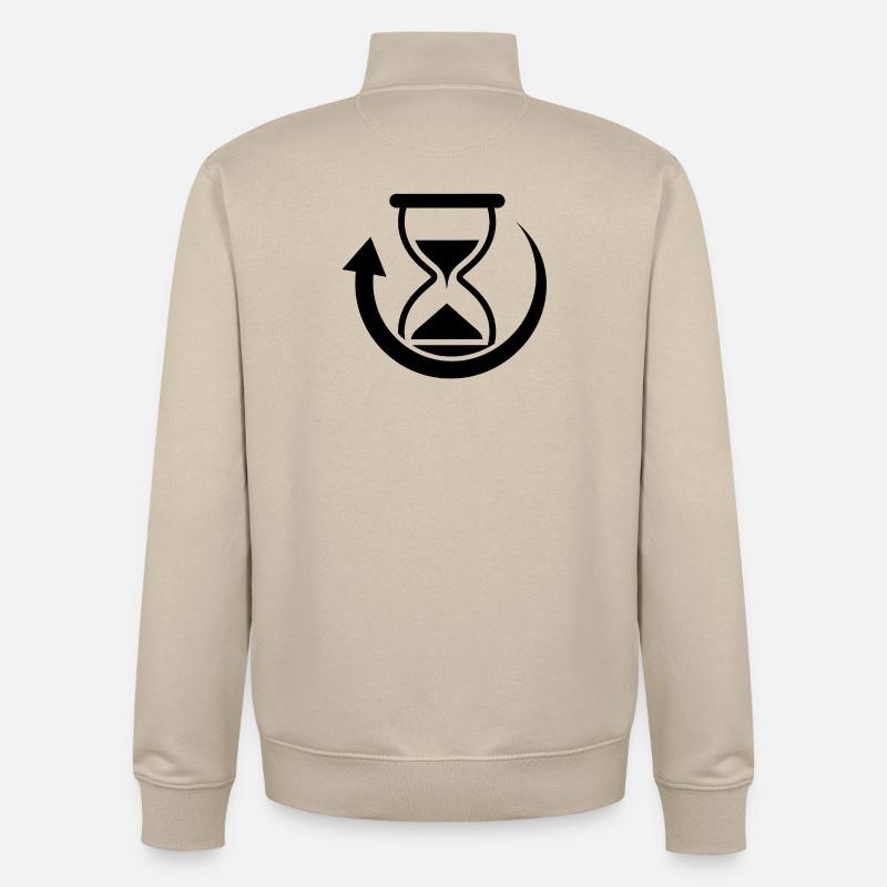 Graphiques de rotation temporelle - Sweat zippé unisexe en coton bio Stanley/Stella - beige crème