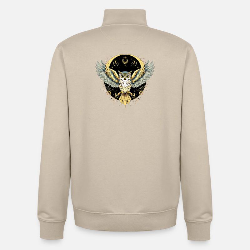 Boho Eule - Unisex Organic Zip Sweatshirt von Stanley/Stella - Cremebeige