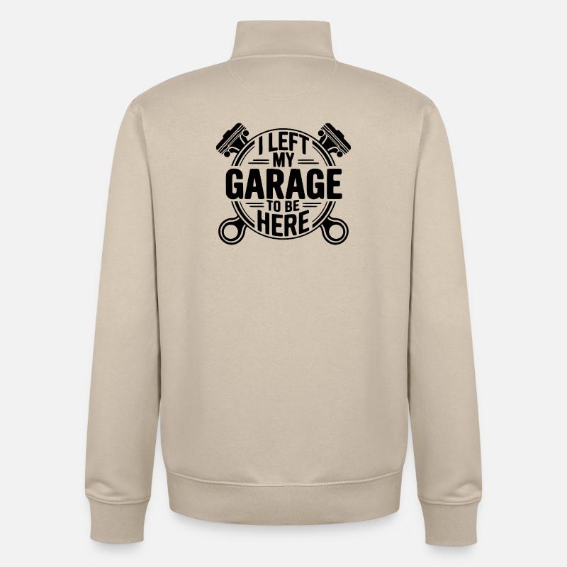Devis mécanicien j’ai quitté mon garage - Sweat zippé unisexe en coton bio Stanley/Stella - beige crème
