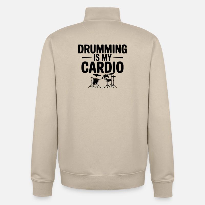 La batterie, c’est mon cardio - Sweat zippé unisexe en coton bio Stanley/Stella - beige crème