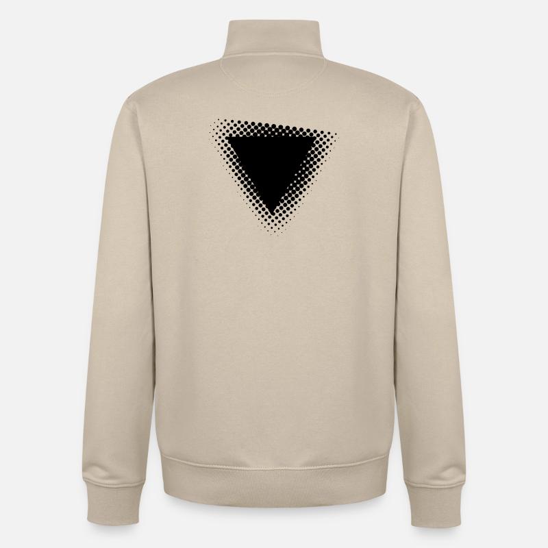 Conception géométrique de triangles à points - Sweat zippé unisexe en coton bio Stanley/Stella - beige crème