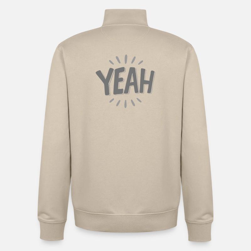 Yeah Jubelstrahl Design - Sweat zippé unisexe en coton bio Stanley/Stella - beige crème