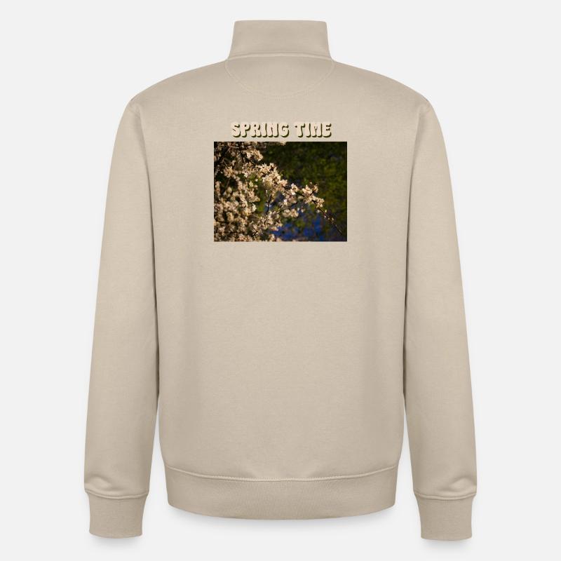 Printemps - Sweat zippé unisexe en coton bio Stanley/Stella - beige crème