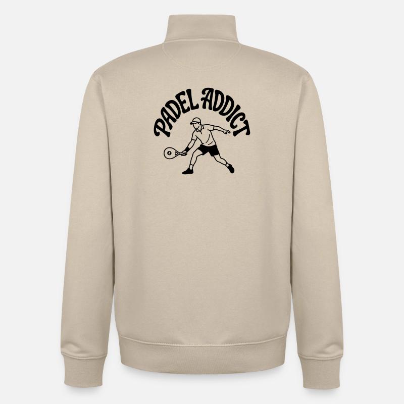 Joueur de padel - Sweat zippé unisexe en coton bio Stanley/Stella - beige crème